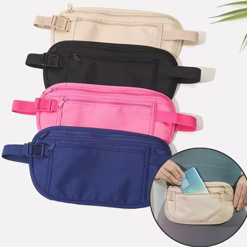 Money Belt Hidden - حقيبة خصر رياضية غير مرئية للسفر،