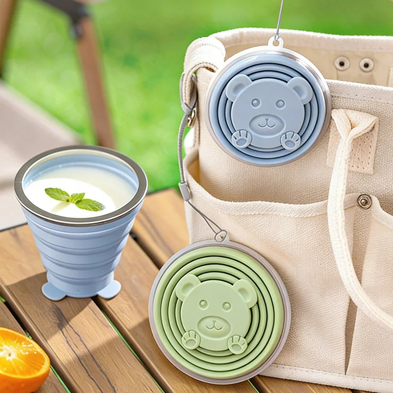 Water Bottle Collapsible - كوب سيليكون قابل للطي للسفر بتصميم