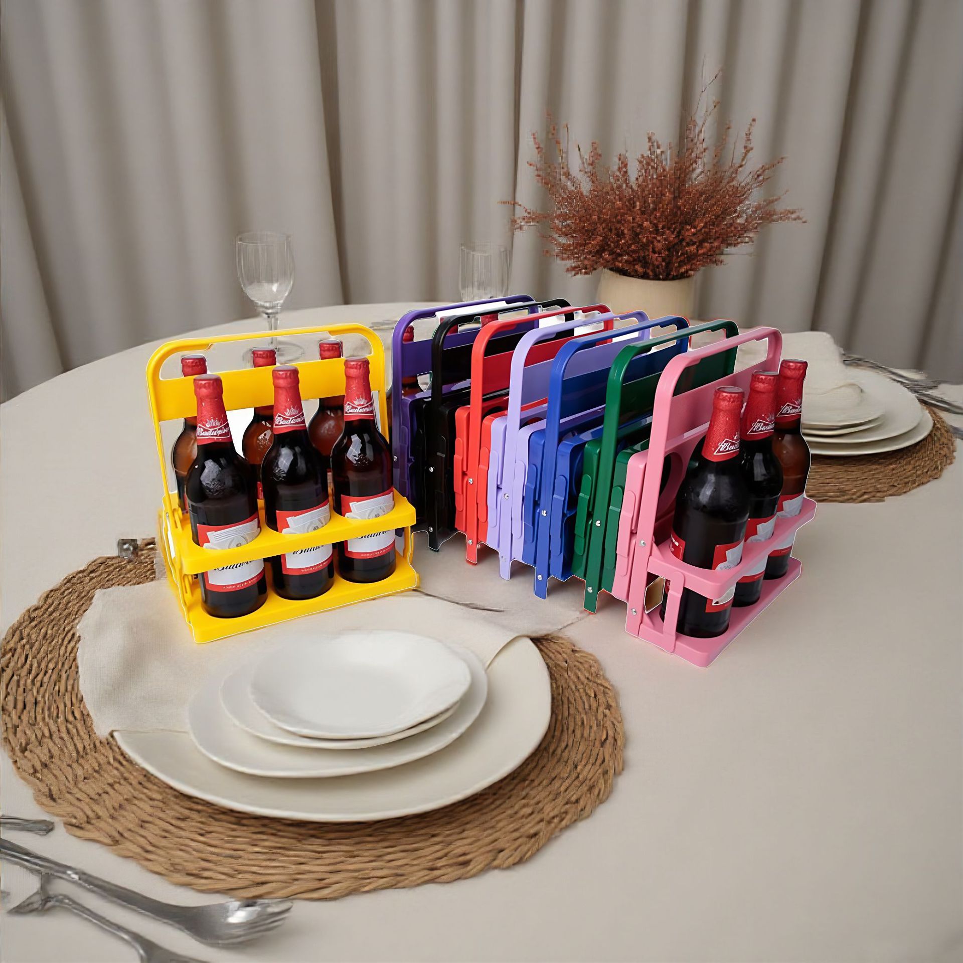 Water Bottle Collapsible - رف نبيذ قابل للطي لستة زجاجات،