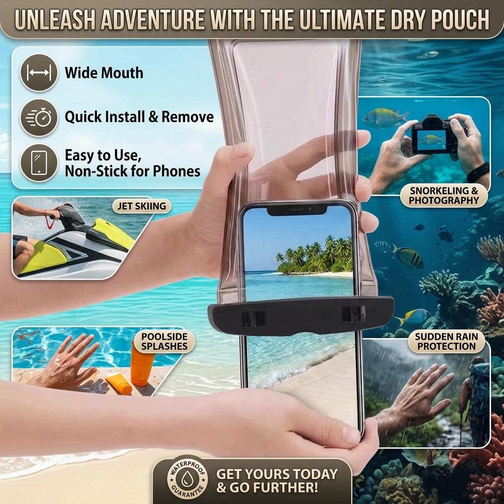 Travel Accessories And Bags - حافظة هاتف مقاومة للماء شفافة، حقيبة