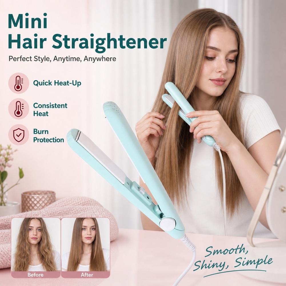 Mini Iron Travel - مكواة شعر صغيرة جديدة، مكواة مسطحة
