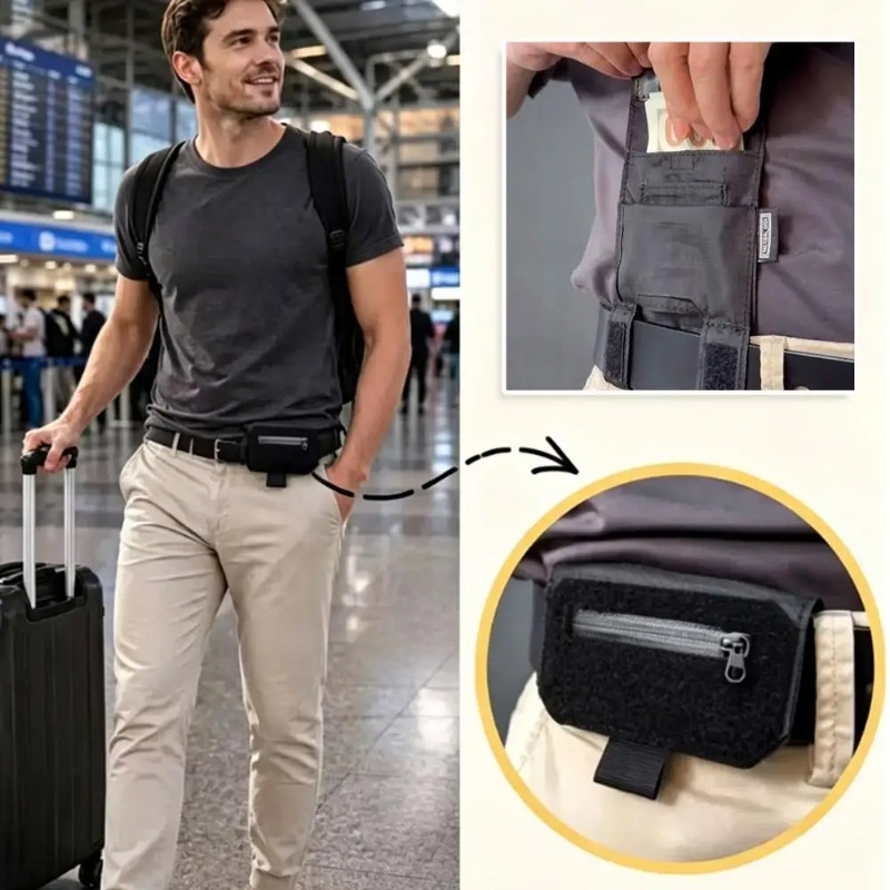 Money Belt Hidden - محفظة خصر محمولة، هدية للرجال، حقيبة