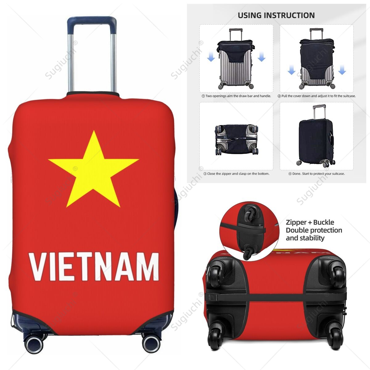 علم فيتنام غطاء الأمتعة حقيبة  - مراجعة Travel Accessories Vietnam وسعره