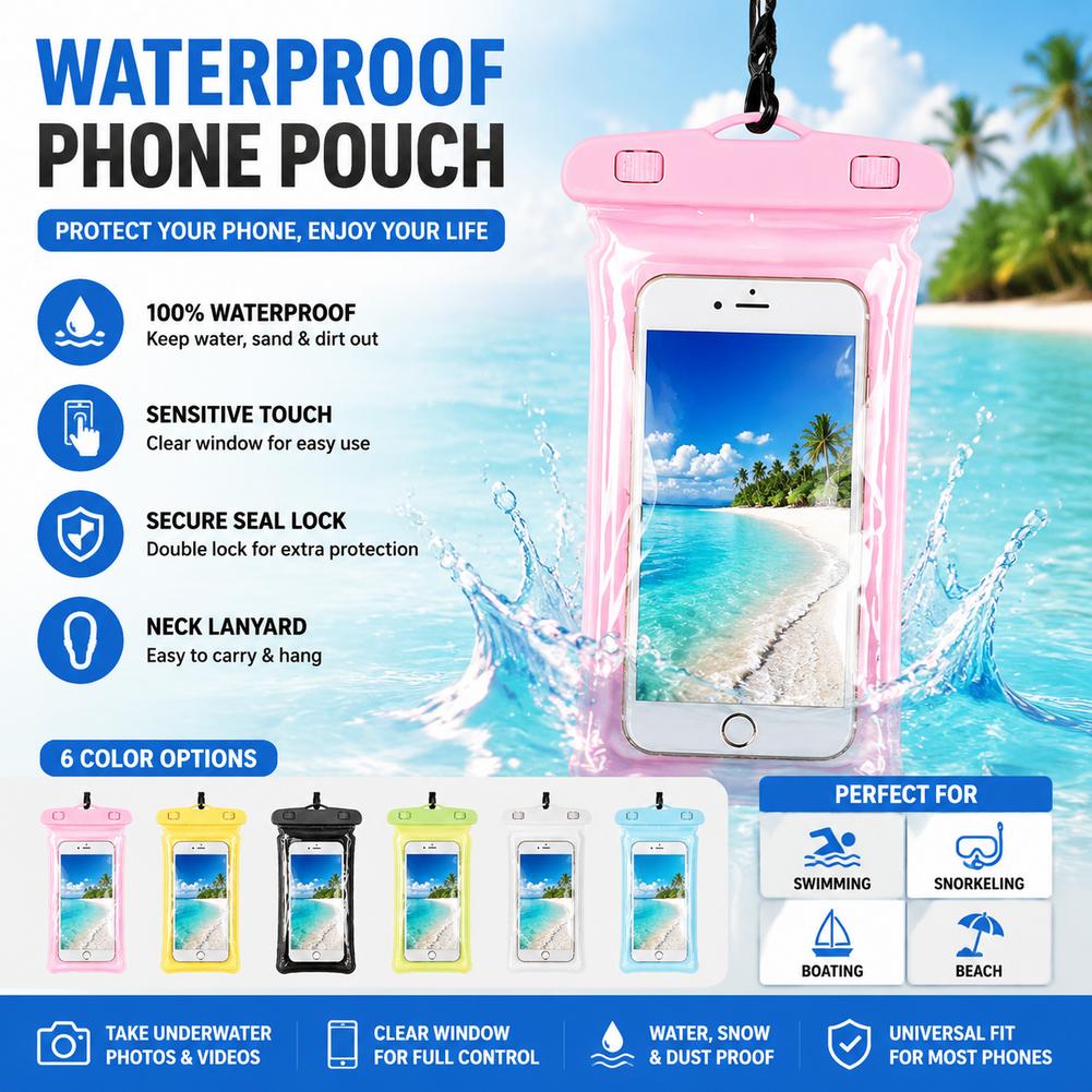حافظة هاتف مقاومة للماء شفافة، - مراجعة Travel Accessories And Bags وسعره